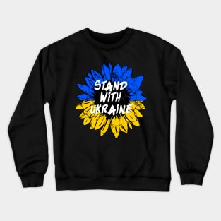 Stand with Ukraine Sunflower Ukrainian Flag Colors Crewneck Sweatshirt